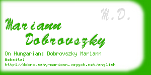 mariann dobrovszky business card